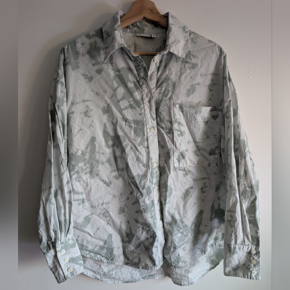 ASOS Design Green Tie-Dye Button Up Shirt